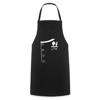 Chef cuisinier - Tablier de cuisine - noir - Devant - AI Model Male 185 dark (185cm)