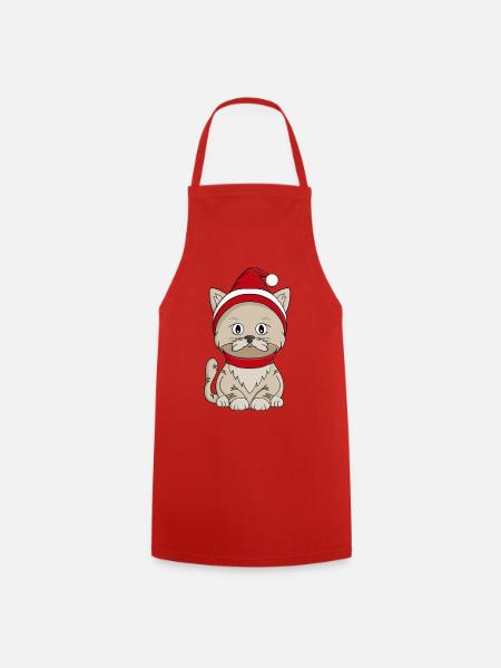 Winter-Kätzchen - Kochschürze - Rot