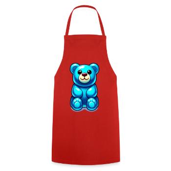 Teddy Bear - Cooking Apron - red - Front - AI Model Male 185 dark (185cm)