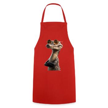 Kaiman Krokodil Alligator Reptilien Kroko Kaimane - Kochschürze - Rot - Vorne - AI Model Male 185 dark (185cm)