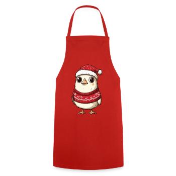 Noël de Noël poulet - Tablier de cuisine - rouge - Devant - AI Model Male 185 dark (185cm)