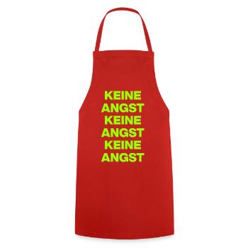 KEINE ANGST NIE WIEDER IST JETZT GRÜN NO NZS / AFD - Kochschürze - Rot - Vorne - AI Model Male 185 dark (185cm)