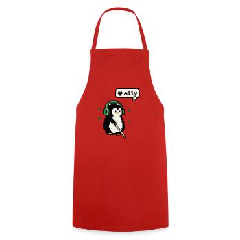 A11y Penguin - Pixel Accessibility - Kochschürze - Rot - Vorne - AI Model Male 185 dark (185cm)