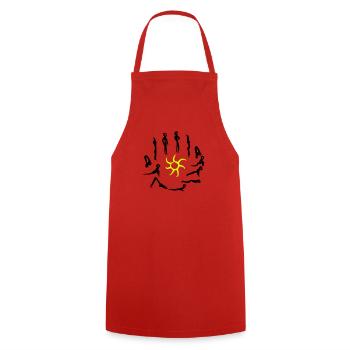 Yoga - Sun greeting - Cooking Apron - red - Front - AI Model Male 185 dark (185cm)