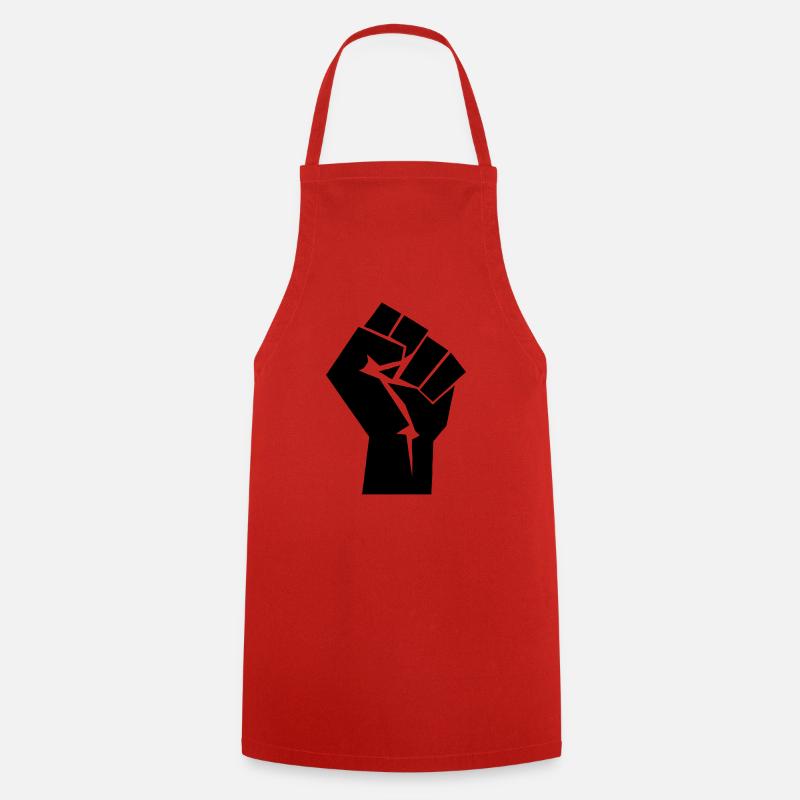 Raised Fist Logo - Cooking Apron - red