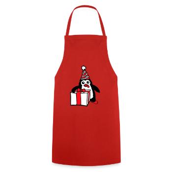 Pingouin Anniversaire Cadeau Fête Célébrer Chapeau Enfant - Tablier de cuisine - rouge - Devant - AI Model Male 185 dark (185cm)