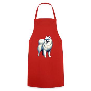 Samoyed Dog Gifts Cute Samoyed Dog Graphic - Cooking Apron - red - Front - AI Model Male 185 dark (185cm)