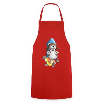 Nouveau départ - Rocket - Comic - Tablier de cuisine - rouge - Devant - AI Model Male 185 dark (185cm)
