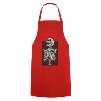 Skelett Motor Herz - Kochschürze - Rot - Vorne - AI Model Male 185 dark (185cm)