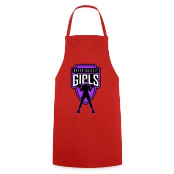 filles_jamais_tranquilles_unies - Tablier de cuisine - rouge - Devant - AI Model Male 185 dark (185cm)