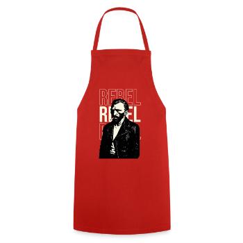 Rebel Vincent Van Gogh Leather Noir Portrait - Cooking Apron - red - Front - AI Model Male 185 dark (185cm)