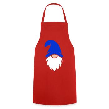 Cute Dark Blue Christmas Gnome - Cooking Apron - red - Front - AI Model Male 185 dark (185cm)
