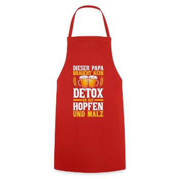 Bière, fête des pères, papa, papa - Tablier de cuisine - rouge - Devant - AI Model Male 185 dark (185cm)