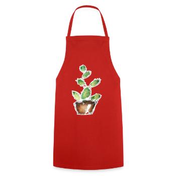 Small green cactus - Cooking Apron - red - Front - AI Model Male 185 dark (185cm)