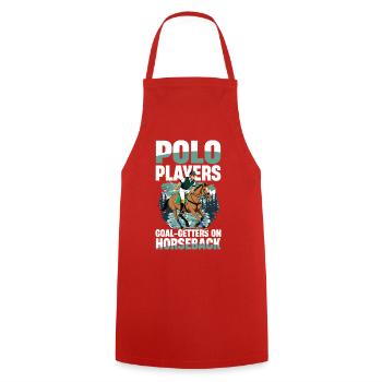 Polo Players Determined Heroes on the - Cooking Apron - red - Front - AI Model Male 185 dark (185cm)