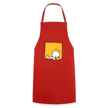 little duck sleeping (3 colors) - Cooking Apron - red - Front - AI Model Male 185 dark (185cm)