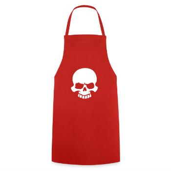 Skatebo-Art SKULL - Kochschürze - Rot - Vorne - AI Model Male 185 dark (185cm)