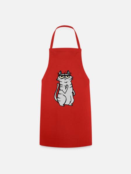 Katze Katzen - Kochschürze - Rot