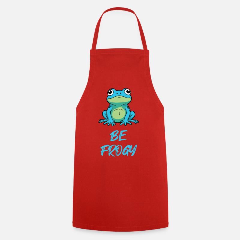 Frosch Blau - Kochschürze - Rot
