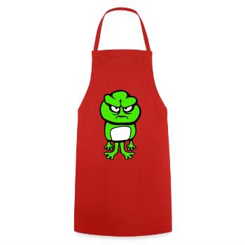 frog angry angry angry angry unhappy upset cute - Cooking Apron - red - Front - AI Model Male 185 dark (185cm)