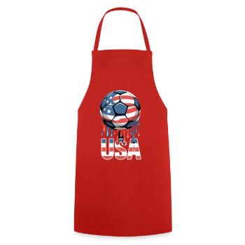 USA Football Passion Drapeau américain - Tablier de cuisine - rouge - Devant - AI Model Male 185 dark (185cm)