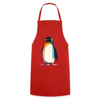 abstrakter Pinguin steht auf Eis Vektor Grafik - Kochschürze - Rot - Vorne - AI Model Male 185 dark (185cm)