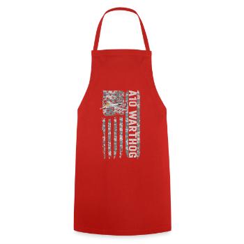 A-10 Warthog American Flag Military Camouflage - Cooking Apron - red - Front - AI Model Male 185 dark (185cm)