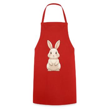 Süßer Hase Cartoon Illustration - Kochschürze - Rot - Vorne - AI Model Male 185 dark (185cm)