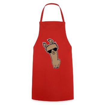 Lunettes de soleil Cool Lama Alpaga Souriant Drôle - Tablier de cuisine - rouge - Devant - AI Model Male 185 dark (185cm)