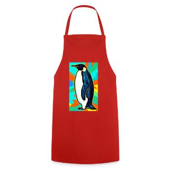 penguin - Cooking Apron - red - Front - AI Model Male 185 dark (185cm)