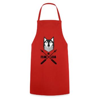 Be Fearless Wolf and Arrows - Kochschürze - Rot - Vorne - AI Model Male 185 dark (185cm)