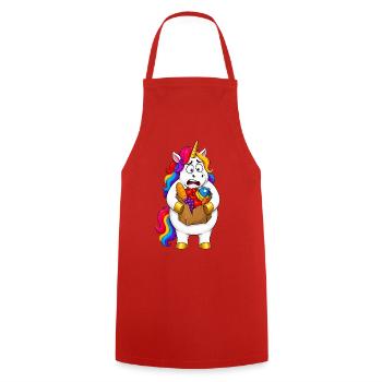 Catastrophe du sac d’épicerie de licorne maladroit - Tablier de cuisine - rouge - Devant - AI Model Male 185 dark (185cm)