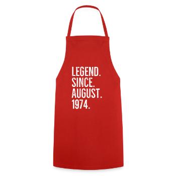 Légende depuis août 1974 - Tablier de cuisine - rouge - Devant - AI Model Male 185 dark (185cm)