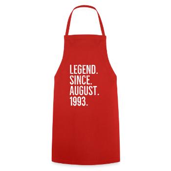 Légende depuis août 1993 - Tablier de cuisine - rouge - Devant - AI Model Male 185 dark (185cm)