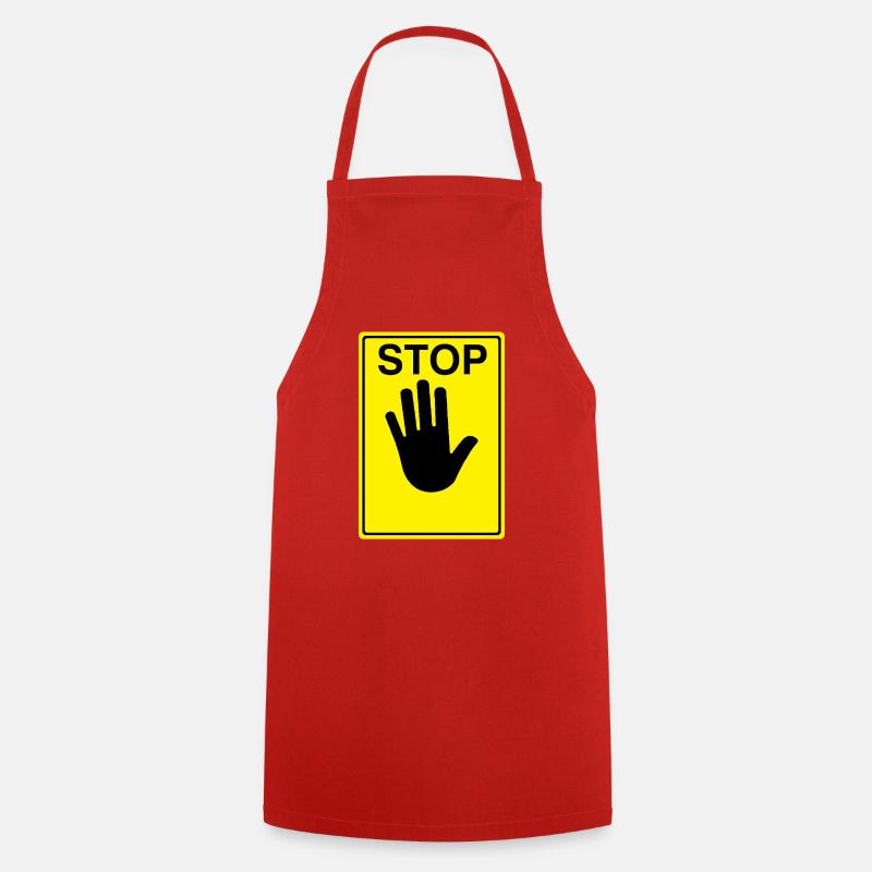 Stop Schild Logo - Kochschürze - Rot