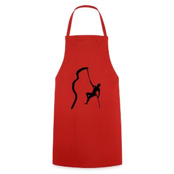 Klettern, kletterin 2, frau - Kochschürze - Rot - Vorne - AI Model Male 185 dark (185cm)
