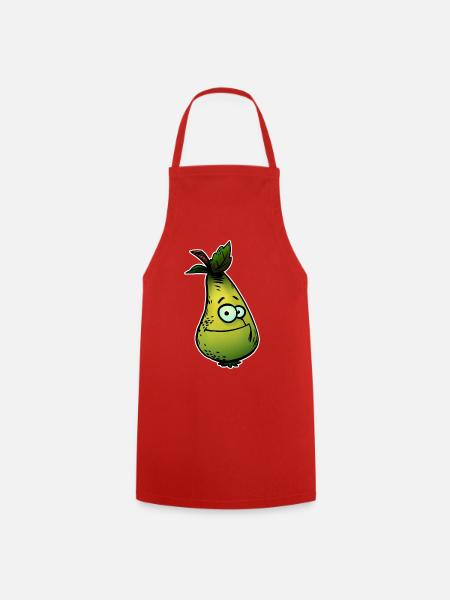 Lustige Birne Cartoon Shirt - Kochschürze - Rot