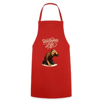 Watchmakers Life Illustration - Cooking Apron - red - Front - AI Model Male 185 dark (185cm)