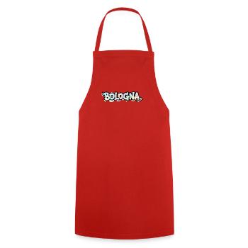 Graffiti-Schriftzug BolognA am Pfeil - Kochschürze - Rot - Vorne - AI Model Male 185 dark (185cm)