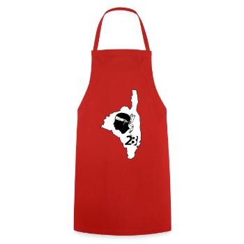 Corse du nord - Tablier de cuisine - rouge - Devant - AI Model Male 185 dark (185cm)