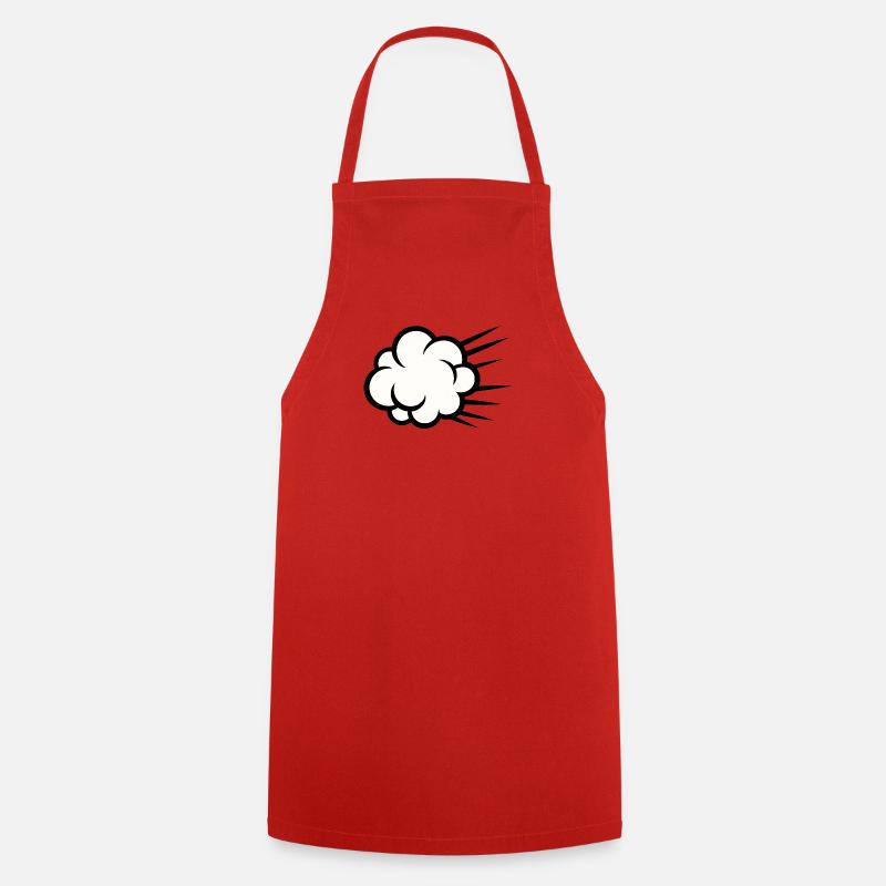 Cloud Burst Cartoon - Cooking Apron - red
