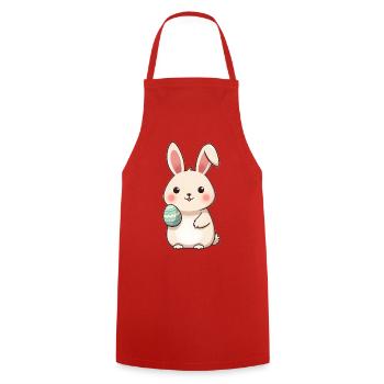 Osterhase - Kochschürze - Rot - Vorne - AI Model Male 185 dark (185cm)