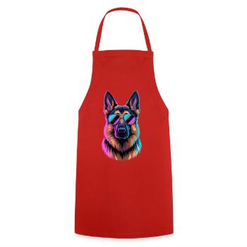 German Shepherd Dog Love German Shepherd Dog Dogs - Cooking Apron - red - Front - AI Model Male 185 dark (185cm)