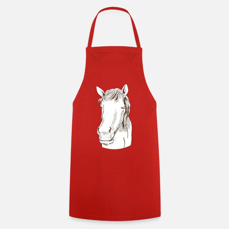 Horse - Cooking Apron - red