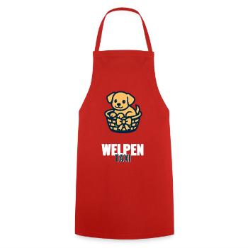Puppy Taxi Shirt – Gift for Dog Mom, Cute - Cooking Apron - red - Front - AI Model Male 185 dark (185cm)