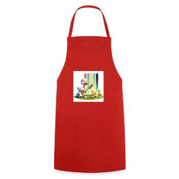 Quacky duckling soccer school - Cooking Apron - red - Front - AI Model Male 185 dark (185cm)