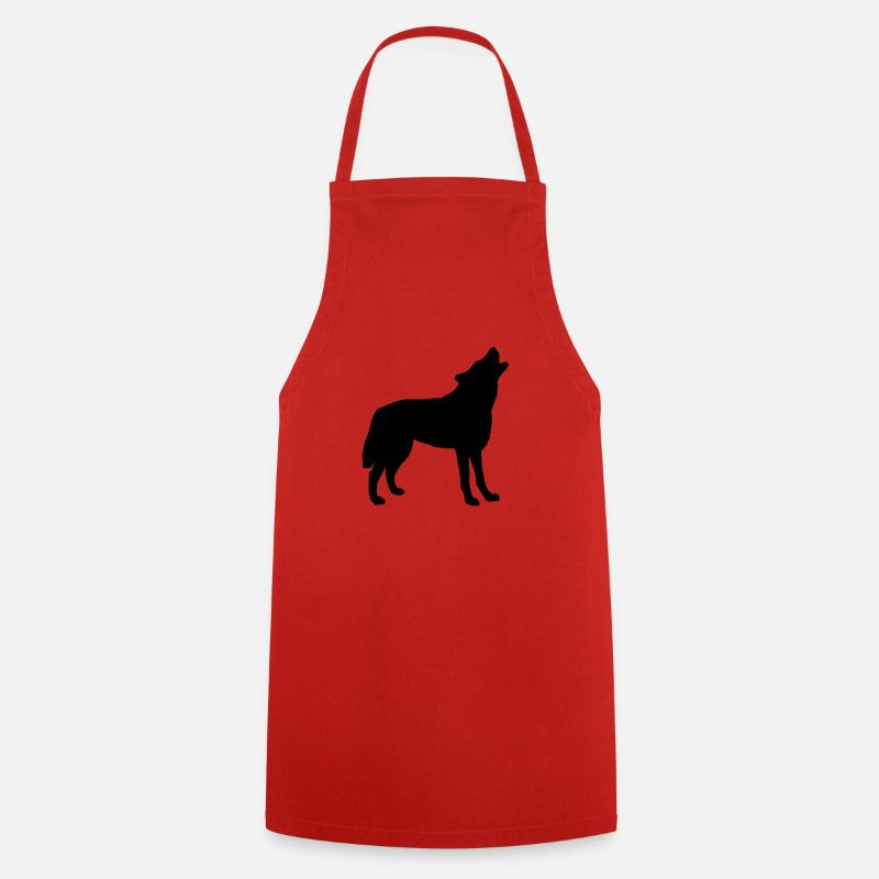 wolf_092011_a_1c - Cooking Apron - red