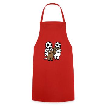 Pferde Fußball Team Ball spiel Kopfball Verein Fan - Kochschürze - Rot - Vorne - AI Model Male 185 dark (185cm)