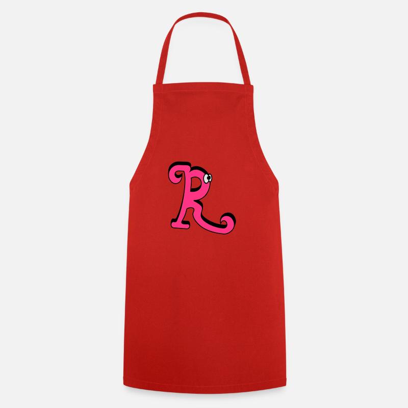 Inititiale. Lettre R / lettre R (3c) - Tablier de cuisine - rouge