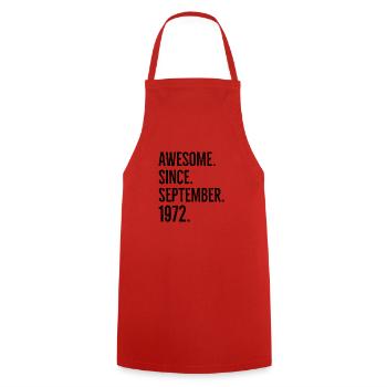 Génial depuis septembre 1972 - Tablier de cuisine - rouge - Devant - AI Model Male 185 dark (185cm)